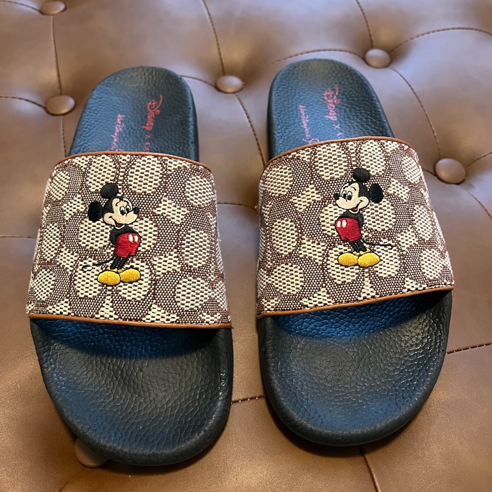 Coach x Mickey Mouse slides. Women’s size 10
